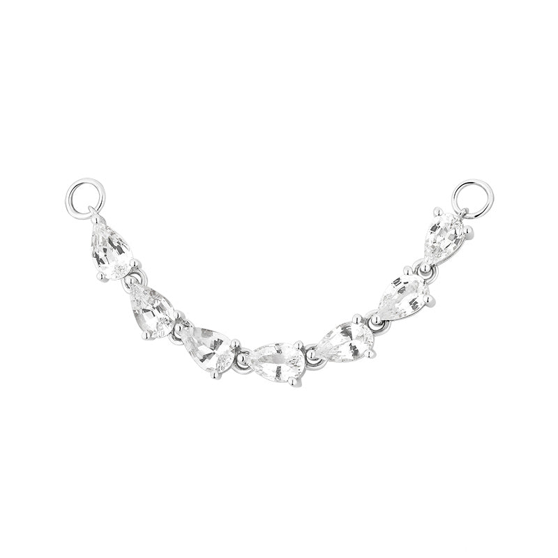 Pear Shaped White Sapphire Liner