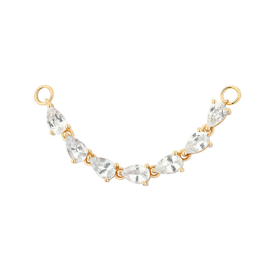 Pear Shaped White Sapphire Liner
