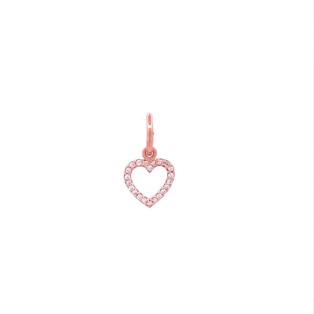 Heart diamond charm deals